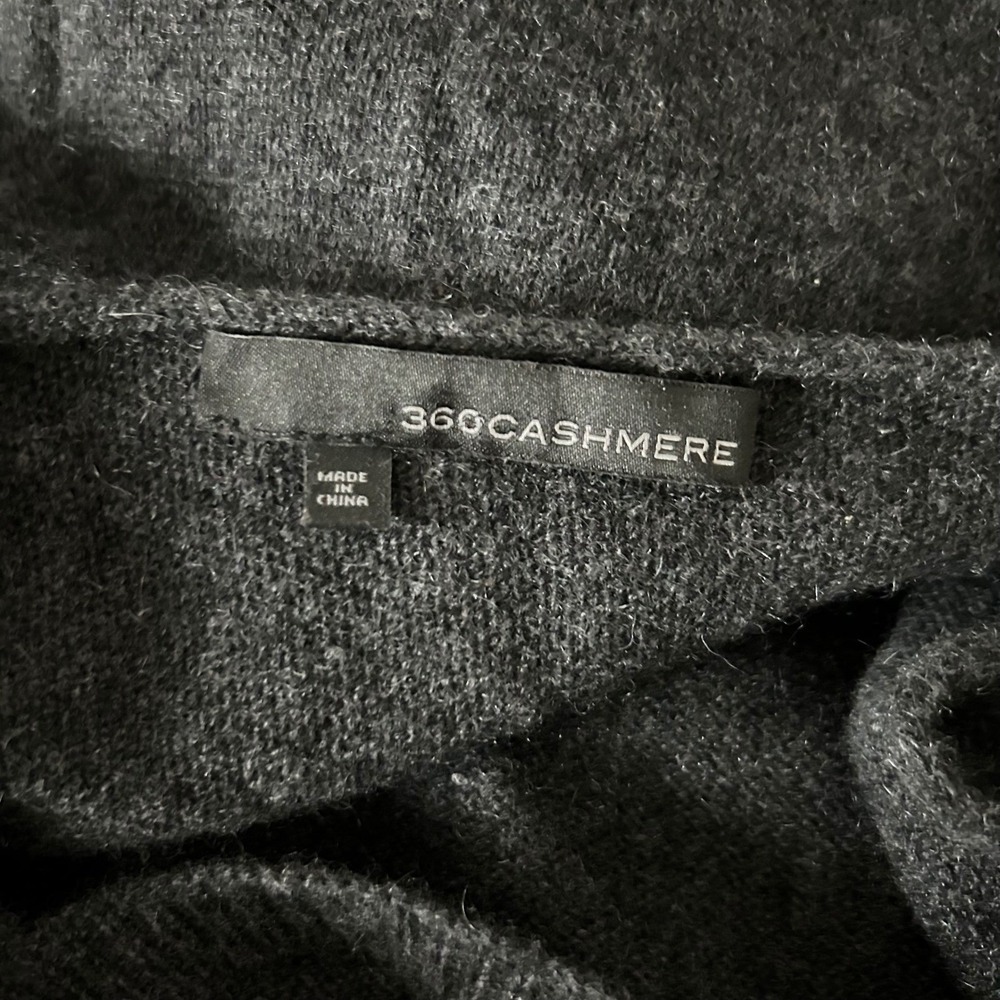 360 Cashmere Daniella 100% Cashmere Long Sleeve V-Back Sweater Dress Gray Small - Picture 6 of 9